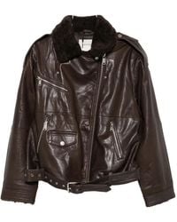 Gestuz - Belted Shearling-Collar Jacket - Lyst