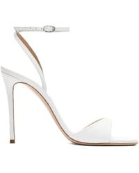 Casadei - 100Mm Leather Heeled Sandals - Lyst