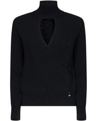 Herno - Cut-Out Wrap-Effect Sweater - Lyst