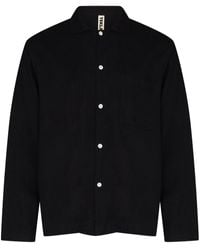 Tekla Long-sleeve Cotton Pyjama Shirt - Black