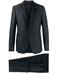 Tagliatore Peak-lapel Single-breasted Suit - Black