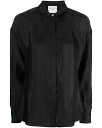 forte_forte - Long-Sleeve Silk Blend Shirt - Lyst