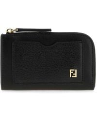 Fendi - Logo-Plaque Card Case Pouch - Lyst