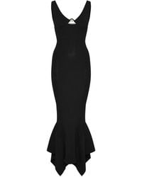 Marine Serre - Crescent-Moon Ribbed-Knit Maxi Dress - Lyst