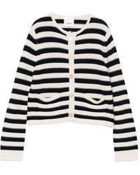 Allude - Striped Button Cardigan - Lyst