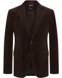 ZEGNA - Corduroy Single-Breasted Blazer - Lyst