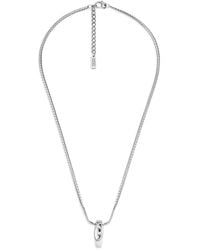 DIESEL - Oval Logo Ring Necklace - Lyst