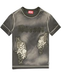 DIESEL - T-Uncut Appliqué Faded T-Shirt - Lyst