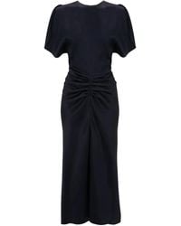 Victoria Beckham - Bela Ruched Midi Dress - Lyst