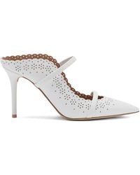 Malone Souliers - Pointed-Toe Scalloped-Trim Heeled Pumps - Lyst