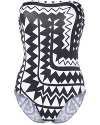 Eres - Totem Geometric-print Strapless Swimsuit - Lyst