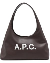 A.P.C. - Kleine Schultertasche mit Logo-Schild - Lyst