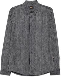 BOSS - Striped Button-Down Shirt - Lyst