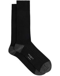 Hackett - Ribbed-Knit Contrast-Trim Socks - Lyst