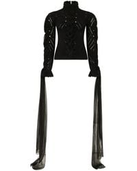 Roberto Cavalli - Pointelle-Pullover Mit Flechtdetail - Lyst