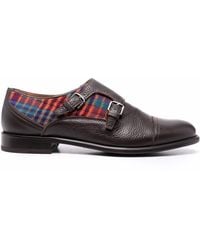 Etro Check-panel Monk Shoes - Red