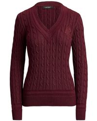 Ralph Lauren - Pull En Maille Torsadée À Logo Brodé - Lyst