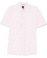 BOSS - Floral-Print Short-Sleeve Shirt - Lyst