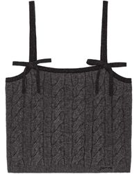 Ganni - Cable-Knit Sleeveless Top - Lyst