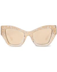 Dolce & Gabbana - Dg Lace Pattern Cat-Eye Sunglasses - Lyst