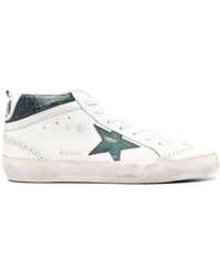 Golden Goose - Cracked-effect Mid Star Sneakers - Lyst