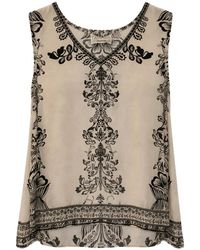 PAHIESA FORMENTERA - Floral-Print V-Neck Top - Lyst