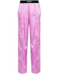 Tom Ford - Zijde-Satijnen Straight Broek - Lyst