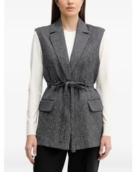 Sisley - Herringbone Belted Vest - Lyst