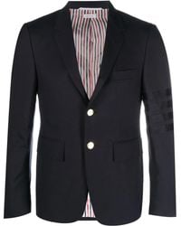 Thom Browne - Sleek Tailored Suit Jacket With Notch Lapel And Metallic Buttons - Lyst