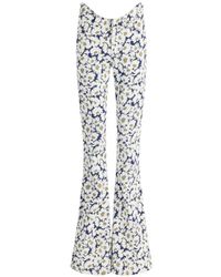 Jean Paul Gaultier - The Curved Flower-Print Denim Flared Jeans - Lyst