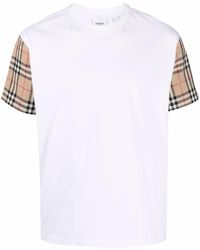 Burberry - Vintage Check Sleeve Cotton T-shirt - Lyst