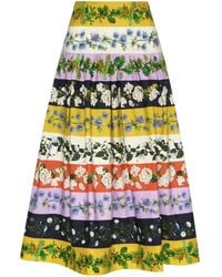 Oscar de la Renta - Rok Met Botanische Print - Lyst