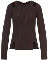 Roberto Collina - Geribbelde Trui Met Uitgesneden Details - Lyst