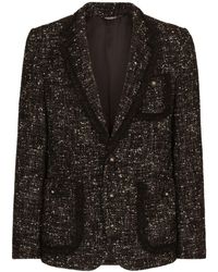 Dolce & Gabbana - Blazer en laine à simple boutonnage - Lyst