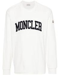 Moncler - Sweat en coton à logo brodé - Lyst
