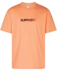 Supreme - Motion Logo-Print Cotton Crew-Neck T-Shirt - Lyst