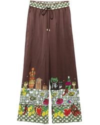 ALÉMAIS - Drawstring-Waist Printed Trousers - Lyst