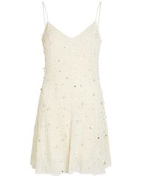 STAUD - Emily Embellished Mesh Mini Dress - Lyst