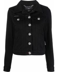 Philipp Plein - Logo-Plaque Denim Jacket - Lyst