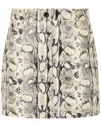 Alberta Ferretti - Snake-Effect Leather A-Line Skirt - Lyst