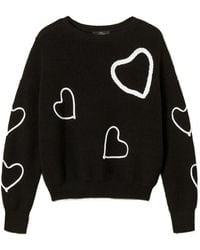 Twinset - Jumper With Embroidered Hearts - Lyst