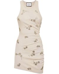 Philipp Plein - Geribbelde Mini-Jurk Verfraaid Met Bloemen - Lyst