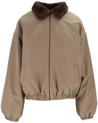 ELEH - Faux-Fur Collar Bomber Jacket - Lyst