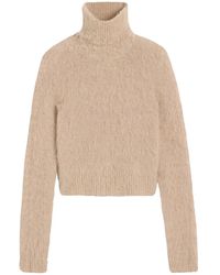 Ami Paris - Brushed-Effect Roll-Neck Jumper - Lyst