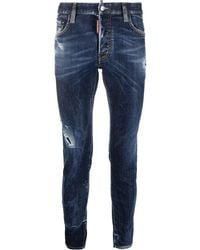DSquared² - Slim-fit distressed-effect jeans - Lyst