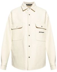Palm Angels - Logo-Embroidered Buttoned Shirt Jacket - Lyst