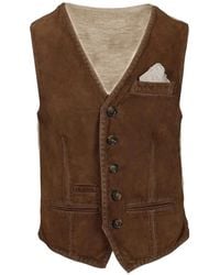 Al Duca d'Aosta - Suede-Panelled Waistcoat - Lyst