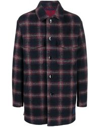 Etro - Check-pattern Single-breasted Coat - Lyst