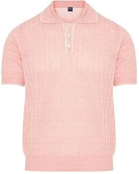 Fedeli - Ribbed-Knit Polo Shirt - Lyst