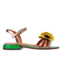 Chie Mihara - Flower-Appliqué Sandals - Lyst